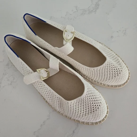 NWOT Rothy's The Espadrille Mary Jane in Jasmine Cream Ivory Flat Size 13 - Picture 10 of 10
